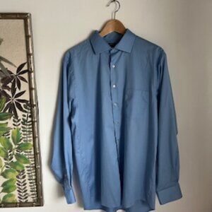 🧡3/15 Van Heusen Flex Regular Fit Stretch Light Blue Shirt 16.5/2 34/35 L